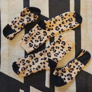 JCrew Leopard print socks and peds